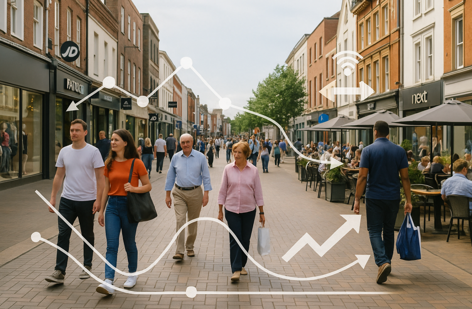 AI-beeld data in winkelstraat